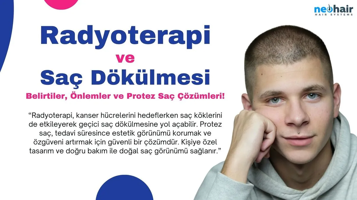 Radyoterapi, kanser hücrelerini hedeflerken saç köklerini de etkileyerek geçici saç dökülmesine yol açabilir. Bu süreç, özellikle kafa derisinde yoğun görülür. Protez saç, tedavi süresince estetik görünümü korumak ve özgüveni artırmak için güvenli bir çözümdür. Kişiye özel tasarım ve doğru bakım ile doğal saç görünümü sağlanır.